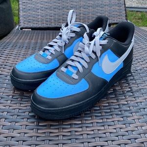 Selling black blue and gray Air Force ones